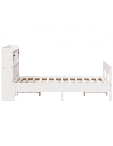 Letto Libreria senza Materasso Bianco 135x190 cm Legno di Pino