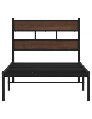 Giroletto senza Materasso con Testiera Rovere Marrone 75x190 cm