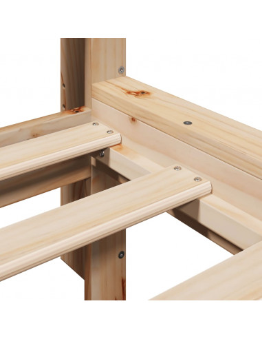 Letto Libreria senza Materasso 120x190cm Legno Massello di Pino