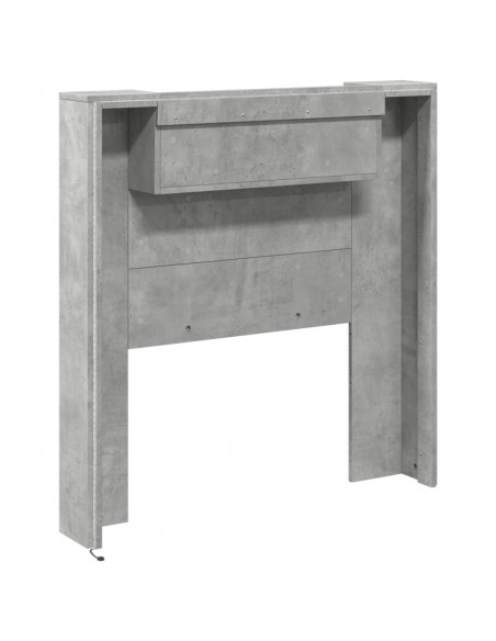 Testiera con Contenitore a LED Grigio Cemento 100x16,5x103,5 cm