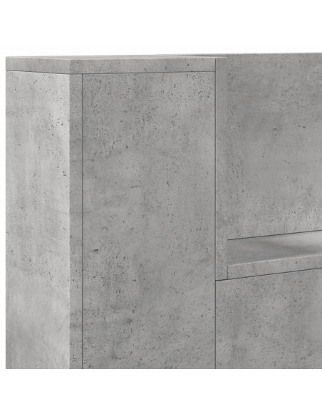 Testiera con Contenitore a LED Grigio Cemento 100x16,5x103,5 cm