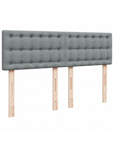 Giroletto a Molle con Materasso Grigio Chiaro 140x200cm Tessuto