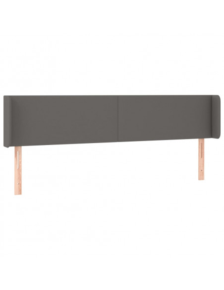 Testiera ad Orecchio Grigio 163x16x78/88 cm in Similpelle
