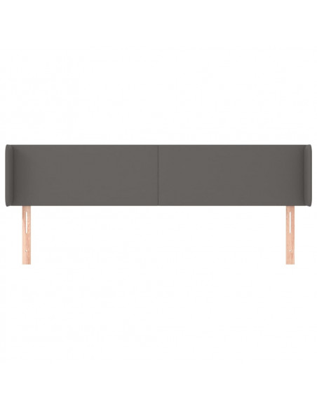 Testiera ad Orecchio Grigio 163x16x78/88 cm in Similpelle