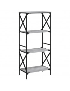 Libreria 4 Ripiani Grigio Sonoma 59x35x132cm Legno Multistrato 2