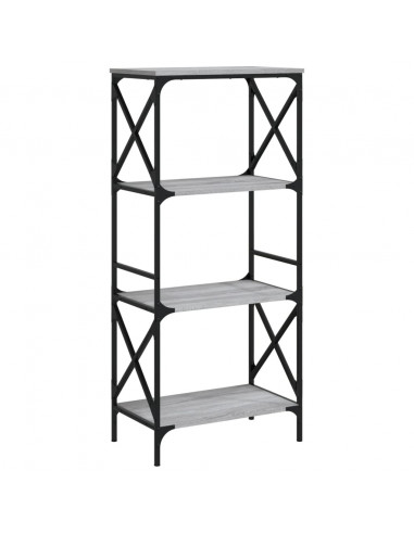 Libreria 4 Ripiani Grigio Sonoma 59x35x132cm Legno Multistrato