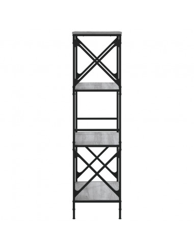 Libreria 4 Ripiani Grigio Sonoma 59x35x132cm Legno Multistrato