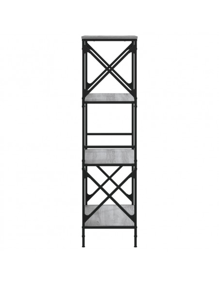 Libreria 4 Ripiani Grigio Sonoma 59x35x132cm Legno Multistrato