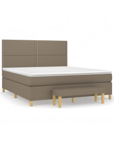 Giroletto a Molle con Materasso Tortora 180x200 cm in Tessuto 2