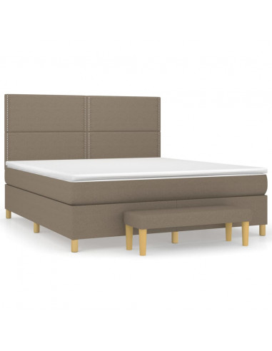 Giroletto a Molle con Materasso Tortora 180x200 cm in Tessuto