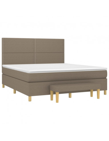 Giroletto a Molle con Materasso Tortora 180x200 cm in Tessuto