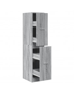 Armadietto da Farmacia Grigio Sonoma 30x41x144,5 cm Truciolato 2