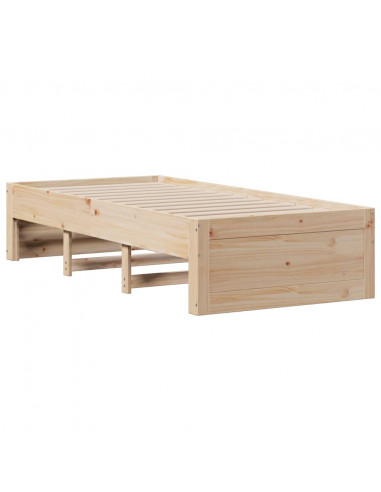 Giroletto con Libreria senza Materasso 75x190 cm in Legno Pino