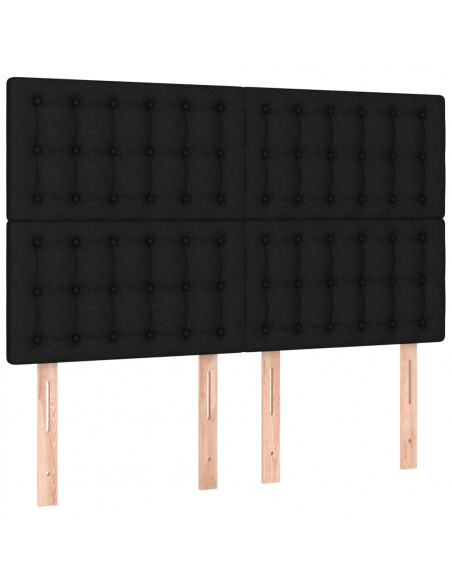 Giroletto a Molle con Materasso Nero 140x190 cm in Tessuto