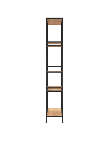 Scaffale per Libri 80x30x180 cm Acciaio e Legno Multistrato