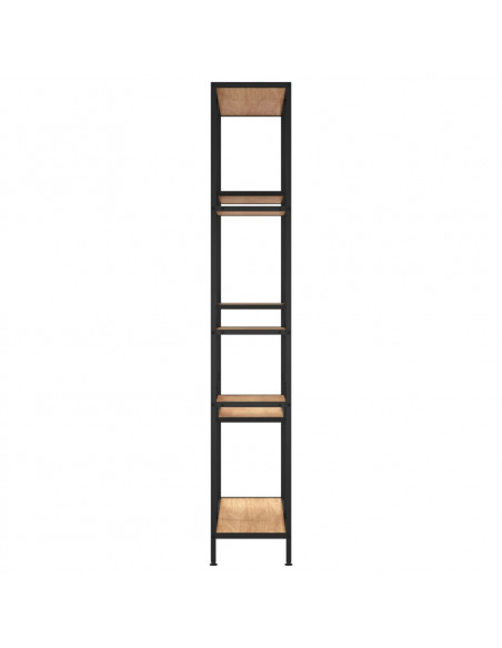 Scaffale per Libri 80x30x180 cm Acciaio e Legno Multistrato