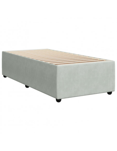 Giroletto a Molle con Materasso Grigio Chiaro 90x200 cm Velluto