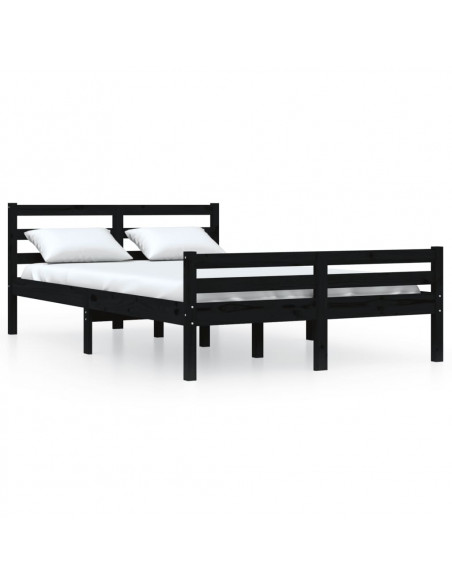 Giroletto Nero in Legno Massello 150x200 cm King Size
