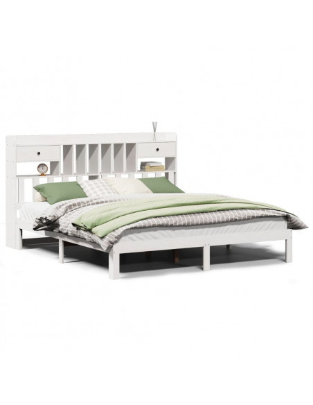 Giroletto con Libreria senza Materasso 180x200 cm in Legno Pino