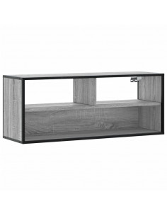 Mobile TV Grigio Sonoma 100x31x39,5cm Legno Multistrato Metallo 2