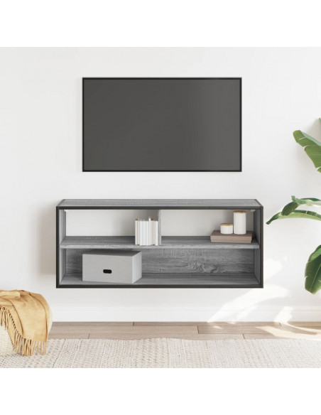 Mobile TV Grigio Sonoma 100x31x39,5cm Legno Multistrato Metallo