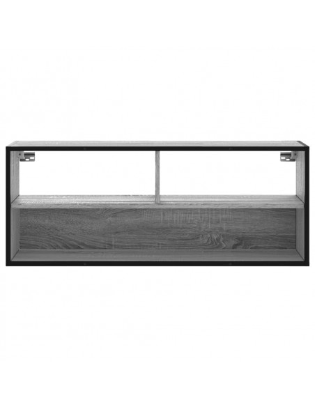 Mobile TV Grigio Sonoma 100x31x39,5cm Legno Multistrato Metallo