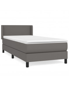 Giroletto a Molle con Materasso Grigio 100x200 cm in Similpelle 2