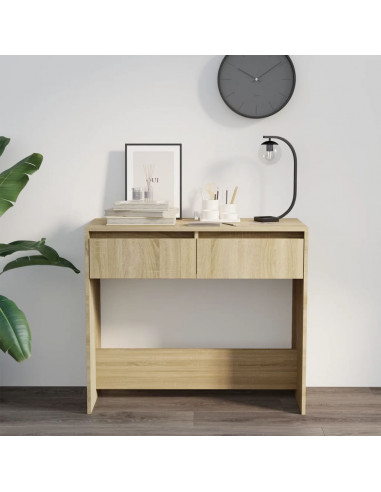 Tavolo Consolle Rovere Sonoma 89x41x76,5 cm in Acciaio