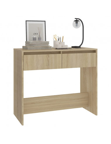 Tavolo Consolle Rovere Sonoma 89x41x76,5 cm in Acciaio