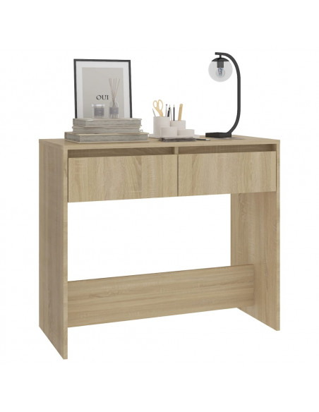 Tavolo Consolle Rovere Sonoma 89x41x76,5 cm in Acciaio