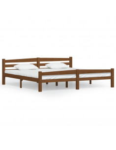 Giroletto Marrone Miele in Legno Massello di Pino 200x200 cm 2