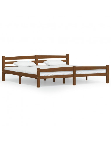 Giroletto Marrone Miele in Legno Massello di Pino 200x200 cm