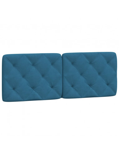 Letto con Materasso Blu 140x190 cm in Velluto