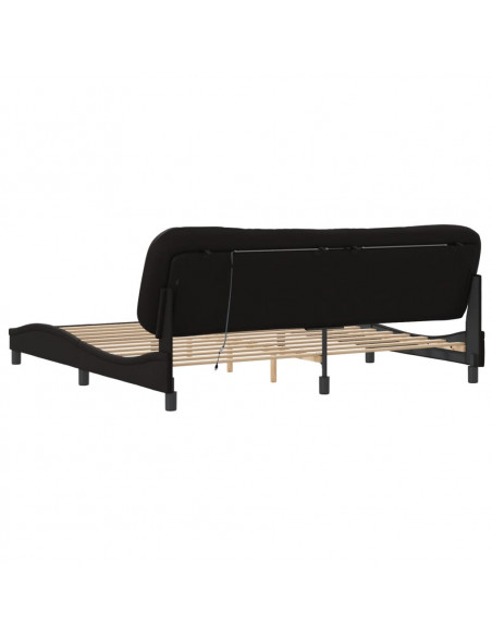 Giroletto con Luci LED Nero 200x200 cm in Similpelle
