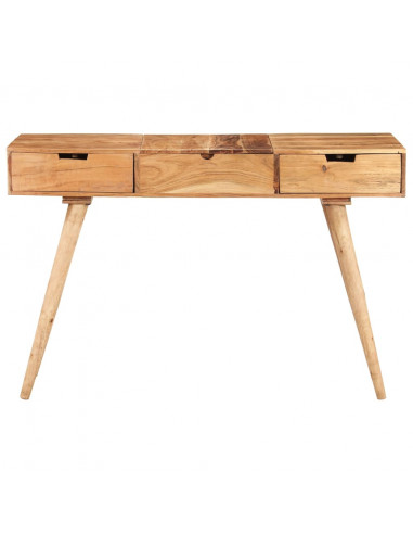 Tavolo da Trucco con Specchio 112x45x76 cm Massello di Acacia