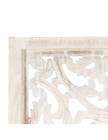 Divisorio 3 Pannelli Intagliato Bianco 120x165cm Mango Massello