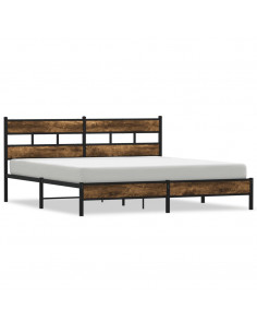 Giroletto senza Materaso in Metallo Rovere Fumo 193x203 cm 2