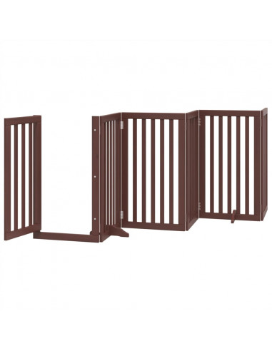 Cancello Cani Porta Pieghevole Marrone 12 Pannelli 600cm Pioppo