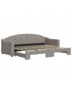 Divano Letto con Letto Estraibile Tortora 80x200 cm Tessuto 2