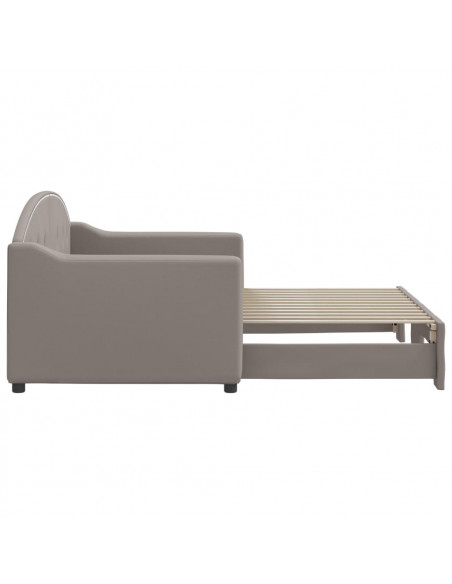Divano Letto con Letto Estraibile Tortora 80x200 cm Tessuto