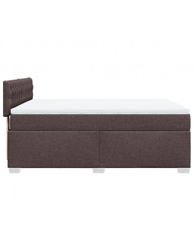 Giroletto a Molle con Materasso Marrone Scuro 140x200cm Tessuto