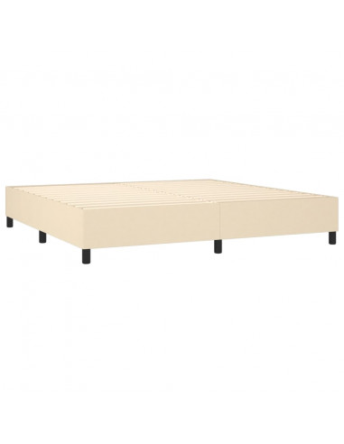 Giroletto a Molle con Materasso Crema 200x200 cm in Tessuto