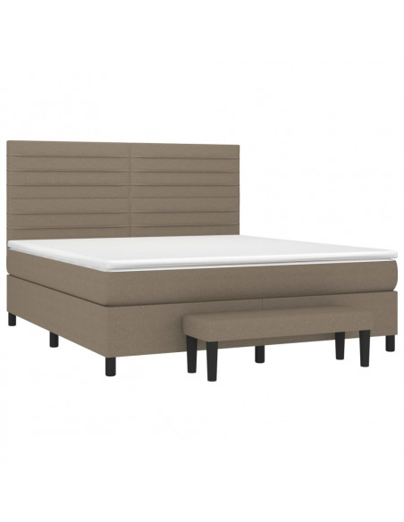 Giroletto a Molle con Materasso Tortora 180x200 cm in Tessuto
