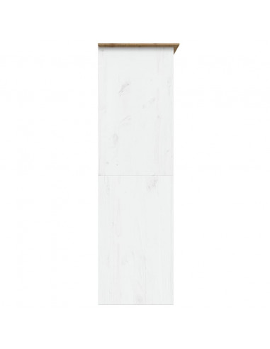 Armadio BODO 151,5x52x176,5 cm Massello Pino Bianco e Marrone