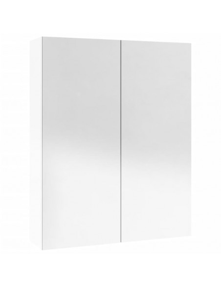 Armadietto a Specchio per Bagno 60x15x75 cm MDF Bianco Lucido