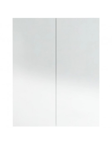 Armadietto a Specchio per Bagno 60x15x75 cm MDF Bianco Lucido