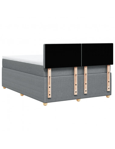 Giroletto a Molle con Materasso Grigio Chiaro 140x200cm Tessuto