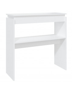 Tavolino Consolle Bianco 80x30x80 cm in Legno Multistrato 2