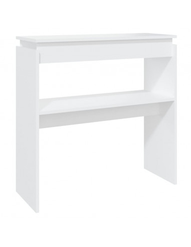 Tavolino Consolle Bianco 80x30x80 cm in Legno Multistrato