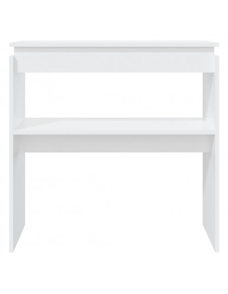 Tavolino Consolle Bianco 80x30x80 cm in Legno Multistrato